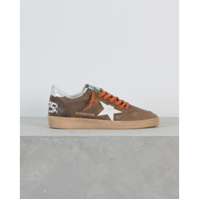 Golden Goose Ball Star Suede Sneaker Bruin met Oranje Veters
