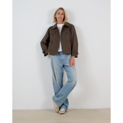 'S Max Mara  Korte Waterafstotende Twill Trenchcoat Groen