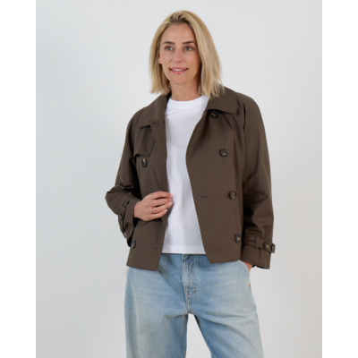 'S Max Mara  Korte Waterafstotende Twill Trenchcoat Groen