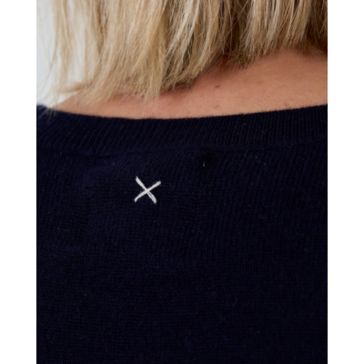 People's Republic of Cashmere Kasjmier Oversized Roundneck Pullover Trui Navy