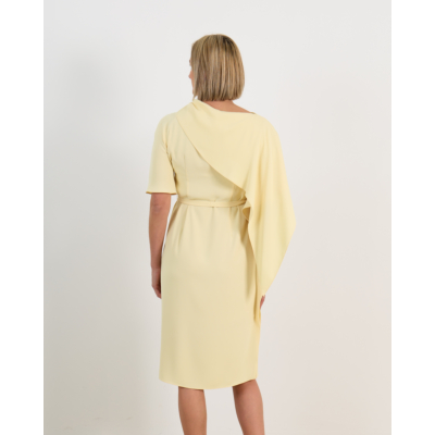 Natan Elioza Jurk Lange Mouw Midi Licht Geel