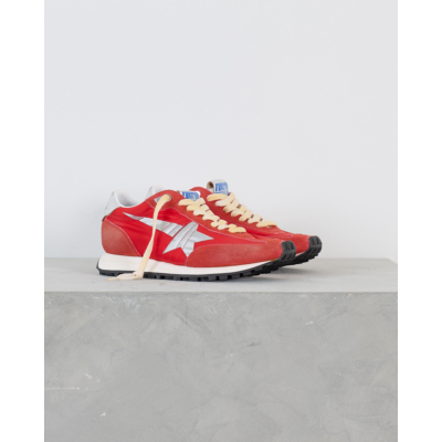 Golden Goose Running Marathon M77 Sneaker Nylon Rood Zilver