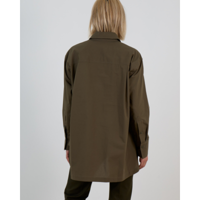 Joseph Katoenen Ranya Lange Mouwen Blouse Kaki