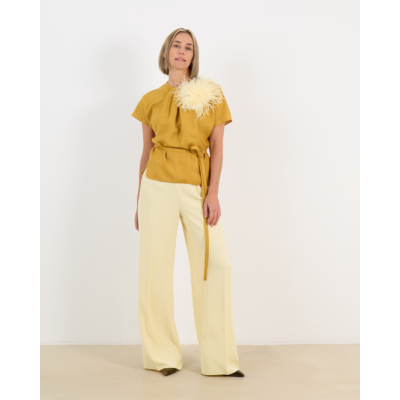 Natan Elton Blouse Korte Mouw Oker
