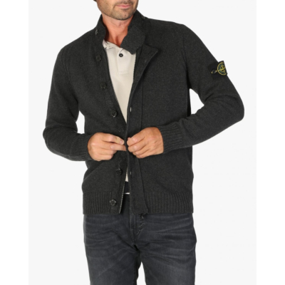 Stone Island Wool cardigan dark gray