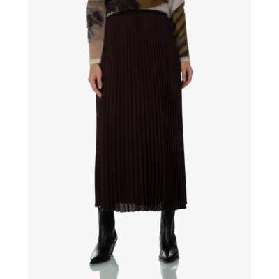 Luisa Cerano Pleated skirt dark brown