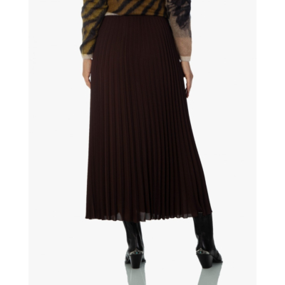 Luisa Cerano Pleated skirt dark brown
