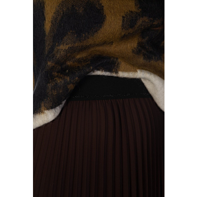 Luisa Cerano Pleated skirt dark brown