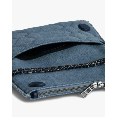 Zadig & Voltaire Rock Clutch Denim Glitter Storm