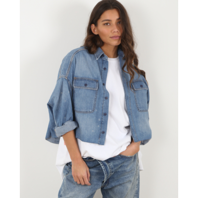Cropped Denim Shirt Brindley Blue Jeans