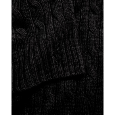 Ralph Lauren Cable Knit Shawl Black